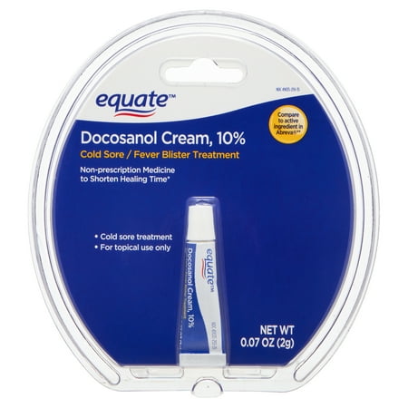 Equate Cold Sore and Fever Blister Treatment Docosanol 10% Cream, 0.07 oz