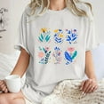 thumbnail image 2 of Enjoytime T Shirts For Women Floral Graphic Print Short Sleeve Crew Neck Leisure Loose Pullover Travel Going Out Wear Tee Top For Women, 2 of 7