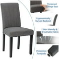 thumbnail image 6 of VECELO Set of 2 Upholstered Dining Chairs, Modern Fabric Dining Room Chair with Metal Legs and Padded Seat, Mid-Century Accent Dinner Chair for Living Room, Kitchen, Dark Gray, 6 of 10