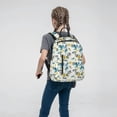 thumbnail image 5 of Naloa Watercolor Leaves Print Lightweight DayBackpack Suitable for school, work, shopping, travel, etc., 5 of 5