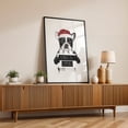 thumbnail image 2 of Xmas Is Coming - Illustration Dog Christmas Humor Black and White Winter Typography Black Framed Wall Art Print 12 x 18 inches, 2 of 8