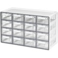 thumbnail image 1 of Medium 16 Drawer Storage Organizer Cabinet - Stackable Bead and Craft Storage, Hardware Small Parts Organizer, Teacher Toolbox (Made in Korea) - Grey, 1 of 7