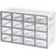 thumbnail image 1 of Gabinete mediano de 16 cajones, organizador transparente apilable para hardware, abalorio, ladrillos de plástico, oficina y almacenamiento de manualidades, 1 of 7