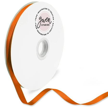 UPC: 0810056349301 | Orange Grosgrain Ribbon for Crafts and Bows  3/8  x 100 Yards by Gwen Studios