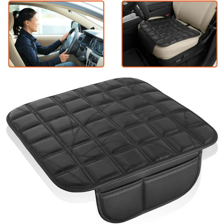 Trobo Seat Cushion, Non-Slip PU Leather Car Support Pillow for Driving Seat  with 2 Pocket Organizer, Memory Foam Comfort Chair Pad Protector for Lower  Back Pain Relief, for Long Trips, Home 