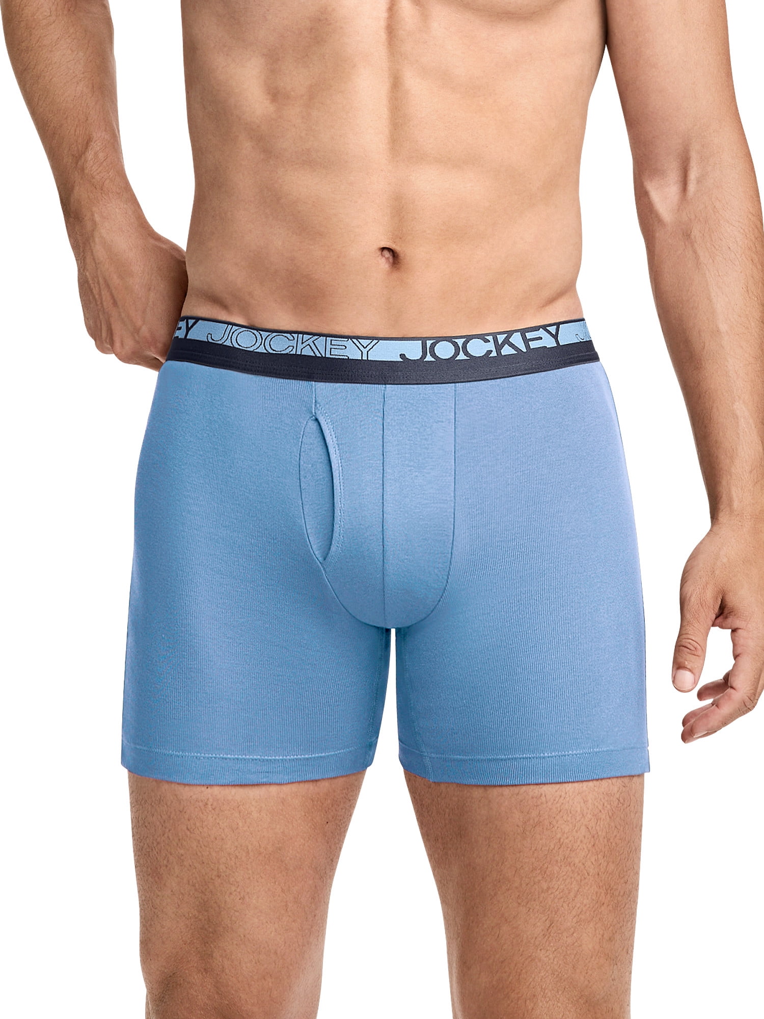 Jockey Essentials Durable 100% Cotton 6" Boxer Brief - 4 Pack
