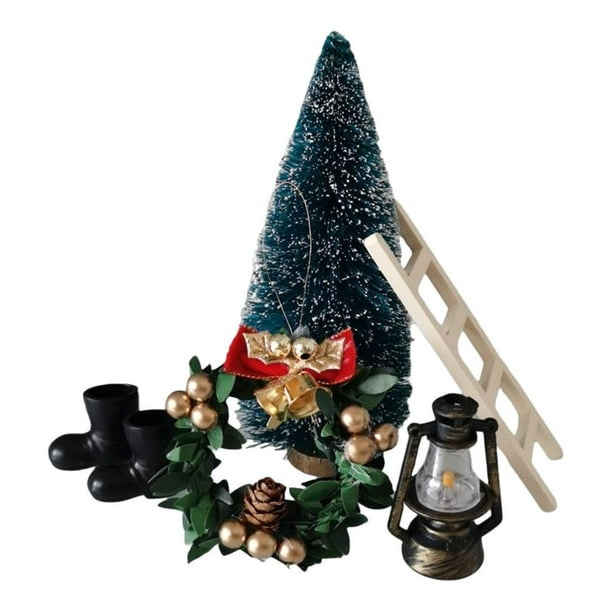 Escenas navideñas para casa de muñecas a escala 1/12, accesorios para micro paisajes, decoración navideña, bricolaje, hadas Estilo 5