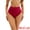 Wine Red, variant on Women's High-Waisted Underwear Thong Briefs Lace Trim Panties Wine Red M