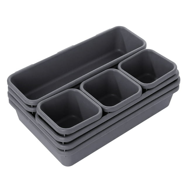 Moyic 8 unids/set divisor de cajón caja de almacenamiento de plástico bandeja de inserción suministros organizadores para oficina y hogar Almacenamiento y organización del hogar