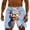 Blue, variant on Ynynloco Men's Funny Cartoon Print Trunks Quick Dry Beach Shorts Swim Trunks with Drawstring