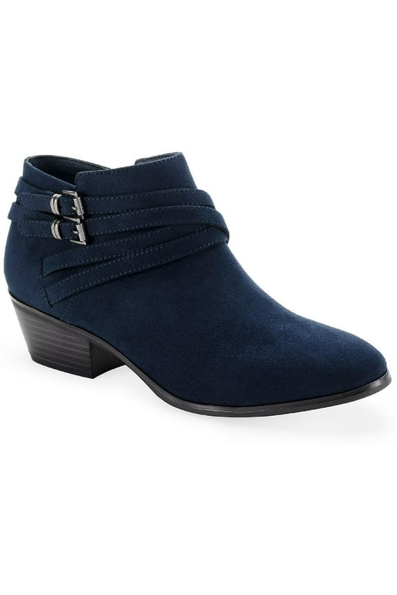 Womens WILLOW Suede Block Heel Ankle Boots