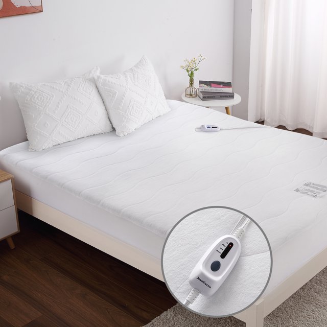 Heated Mattress Pad, Quilted Fleece Electric Mattress Pad Deep Pocket