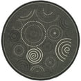 thumbnail image 2 of Safavieh Courtyard Hugo Oriental Indoor/Outdoor Area Rug, Black/Sand, 5'3" x 5'3" Round, 2 of 13