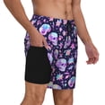 thumbnail image 2 of Balery crystal Skull flower cool Bañador para hombre, shorts de playa de secado rápido con entrepierna y forro de compresión-Small, 2 of 6