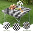 thumbnail image 4 of Black White Small Checkered Pattern Square Fitted Tablecloth with Elastic Edge,Square Table Cover,Washable Elastic Table Cover for Home Kitchen Party Decor 36"x36", 4 of 6