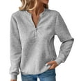 thumbnail image 2 of Valueadd Women's Long Sleeve T-shirt Knitted Fabric Sweatshirt Zipper Long Sleeved Womens Top, 2 of 7