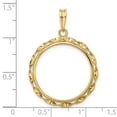 thumbnail image 2 of FJC Finejewelers 14 kt Yellow Gold Hand Twisted Ribbon 22.0mm Prong Coin Bezel Pendant, 2 of 6