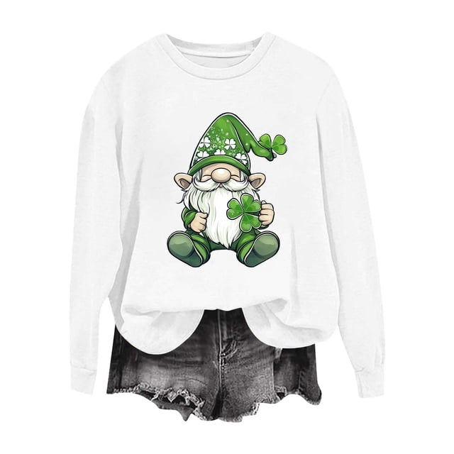 Camiseta de Manga Larga de la Mujer Grinch Navidad Impresa Casual con Detalle de la Manga Festiva, Camisetas de Navidad de Manga Larga de la Mujer