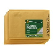 Duck 8.5" x 11" Solid Manila Kraft Bubble Shipping Mailer, 5-Pack