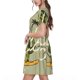 thumbnail image 2 of Easygdp Dinosaur para Vestido Transpirable de Mujer, Vestido Suelto de Manga Corta con Pliegues y Bolsillos para el Verano, 2 of 6