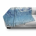 thumbnail image 3 of Modern Soft Flannel Fleece Throw Blanket, Aquarium Like Water Image with Bubbles Splashes Drops Art Print, Cozy Plush for Indoor and Outdoor Use, 70" x 90", Dark Blue Sky Blue, by Ambesonne, 3 of 6
