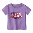 thumbnail image 4 of Wangmeiwg Girl's 4th Of July Patriotic Short Sleeve T Shirt Cute Independence Day Flag Print Tee Comfortable Casual Summer Top For Toddler Kids Girls Outfits Size 5, 4 of 4