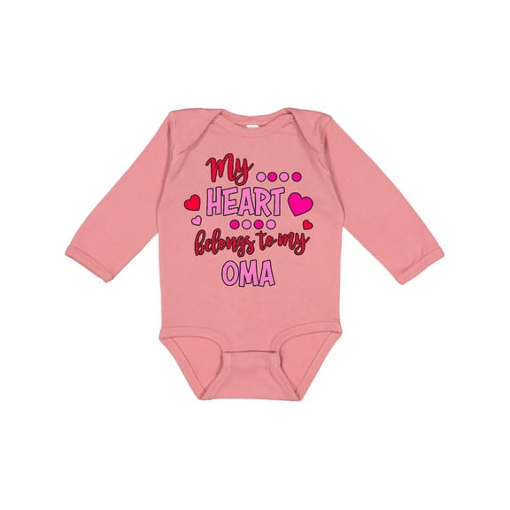 Inktastic My Heart Belongs to My Oma Boys or Girls Long Sleeve Baby Bodysuit