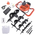 thumbnail image 6 of Mustrod 63CC Gas Powered Post Hole Digger Earth Auger Borer Ground Drill with 4 Auger Drill Bits 4" 6" 8" 12" +3 Extension Rods, 6 of 15