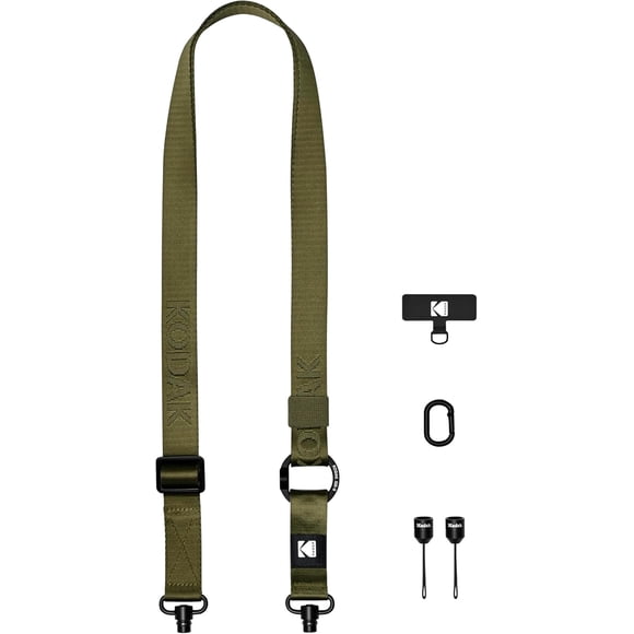 KODAK Multi-Purpose Camera Strap (Olive) - Quick-Detach System, Lightweight, Durable Metal Swivels, Multiple Usages, SLR Cameras, Compact Cameras, Smart Phones