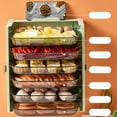 thumbnail image 4 of Kitchen Side Dishes Punch Free Foldable PET 6 Layers Wall Mounted Organization Rack Cooking Plates Storage Shelf Light Shirt Green, 4 of 11