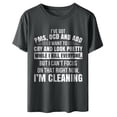 thumbnail image 3 of Hauts d'Été Amusants pour Femmes Lettres Imprimées Col Rond Manches Courtes Mode T-Shirt, 3 of 6