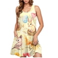 thumbnail image 5 of Viikei Womens Dresses Plus Size,Easter Ladies Casual Plus-size Sleeveless Crew Neck Short Dress Yellow XXL, 5 of 5