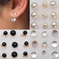 thumbnail image 1 of Cheers Earrings Double Balls Design Lightweight Piercing Easily Match Dangle Earrings for Party, 1 of 2