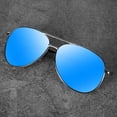 thumbnail image 2 of Gafas de sol mxnx Aviator MX208 con montura plateada y lentes azules, 2 of 7