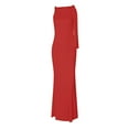 thumbnail image 4 of Tosmy Maxi Dresses For Women Ladies Asymmetric One Shoulder Tie Waist Bodycon Midi Dress Elegant Style Party Long Dresses, 4 of 4
