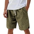 thumbnail image 2 of Favoffer Men's Five Quarter Shorts Solid Color Drawstring Elastic Waist Loose Casual Mid Thigh Short Pants Summer Daily Outdoor Workout Bottom, 2 of 8