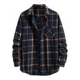 thumbnail image 2 of Mens Plaid Shirts Long Sleeve,Plaid Shirts,Flannel Plaid Shirt for Men Regular Fit Button Down Shirts Long Sleeve Casual Button Up Plaid Shirts Tops, 2 of 7