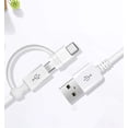 thumbnail image 4 of DUAL USB-C + MicroUSB Switch Cable Compatible with Samsung Galaxy S22+ 5G Provides All Around True USB Fast Quick Charging Speeds! (White), 4 of 5