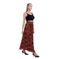 thumbnail image 4 of Womens Pleated Midi Skirt High Waist Swing Boho Pleated Skirt Casual Chiffon Ruched Elastic Waist A Line Long Skirts Flowy Ladies Skirt,S-2XL, 4 of 8