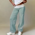 thumbnail image 6 of Delayuji Women's Wide Leg Pants Fitness Yoga Pants Stretchy Bell Bottoms Leggings Roll Over Pants, 6 of 7