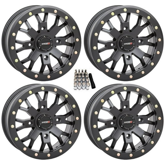 System 3 SB-4 Beadlock 14x7/14x10 UTV Wheels Black Polaris RZR 1000 XP / Ranger XP 900/1000