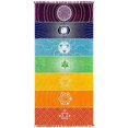 thumbnail image 1 of Rainbow Beach Mat Square Beach Towel Foldable Yoga Mats with Tassels for Picnic Beach Taveling Camping Hiking, 1 of 2