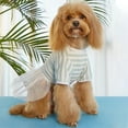 thumbnail image 5 of HQREA Cat Dress for Cats Summer Kitten Shirts Dress Stripe Puppy Princess Skirt Girl Pet Holiday Outfits Chihuahua Clothes, 5 of 6