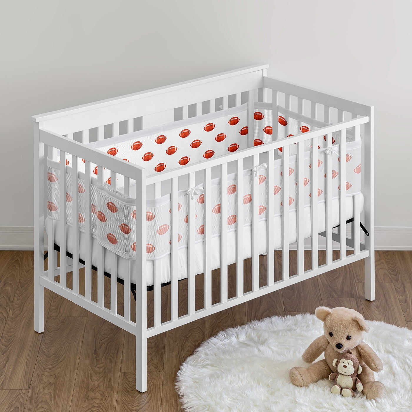 Sweet Jojo Designs + BreathableBaby Football Boy Breathable Mesh Crib Liner