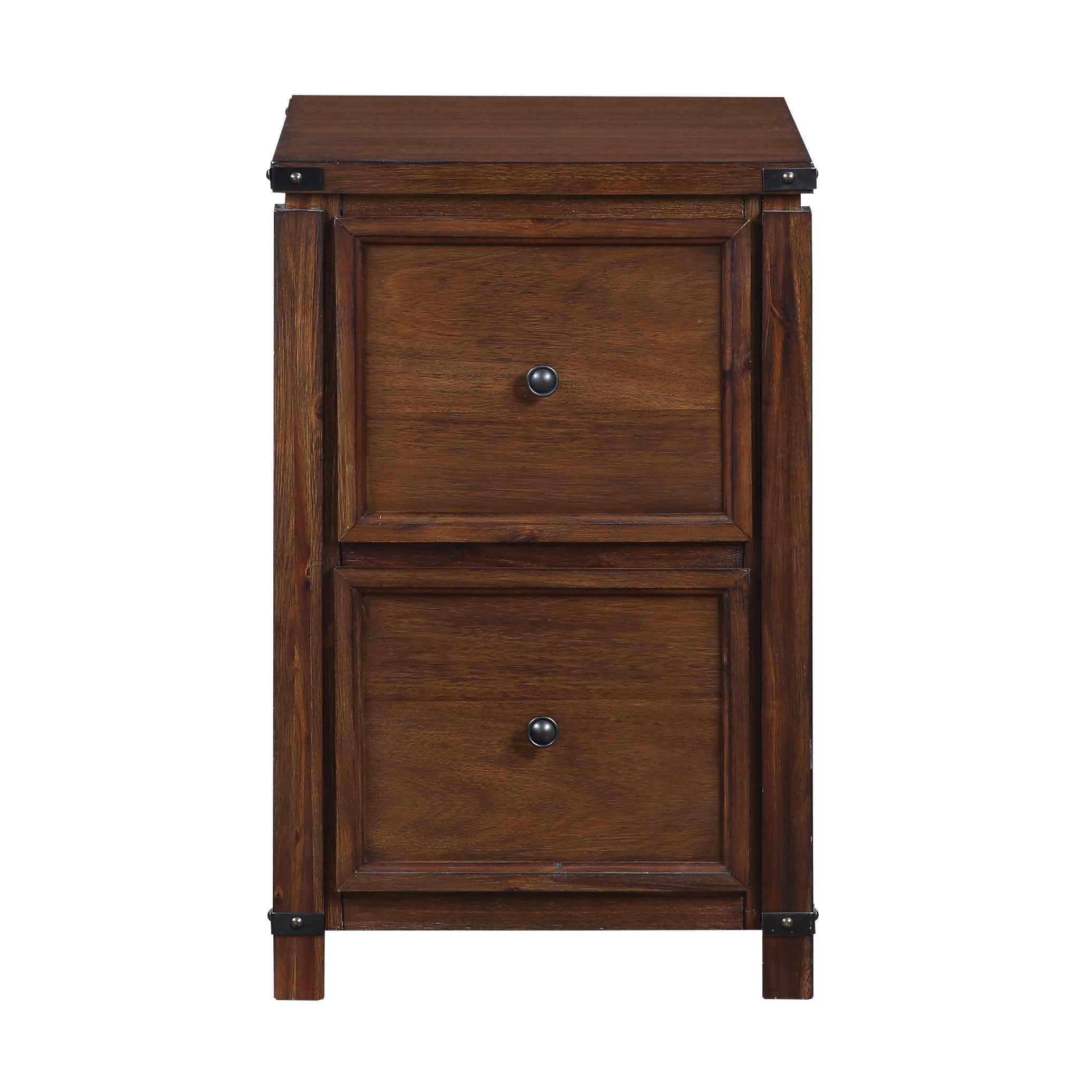 Baton Rouge 2 Drawer File Cabinet in Brushed Walnut Finish in Engineered Wood