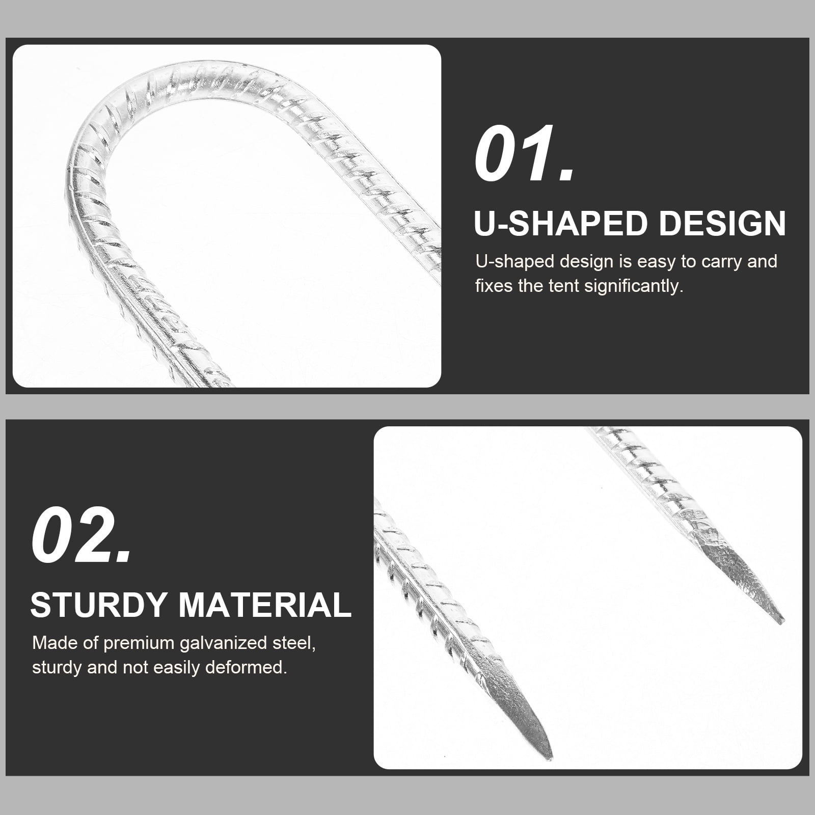 Raindrops 4-Pack Heavy Duty Outdoor Trampoline Ground Anchors, 30x7x1 cm, Secure and Stabilize Your Trampoline Safely