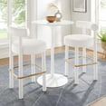 thumbnail image 2 of Bar Stool Chair Barstool, Set of 2, White, Velvet, Pub Cafe Bistro Dining Kitchen Hospitality Restaurant, Modern Contemporary Boutique HB36134, 2 of 11