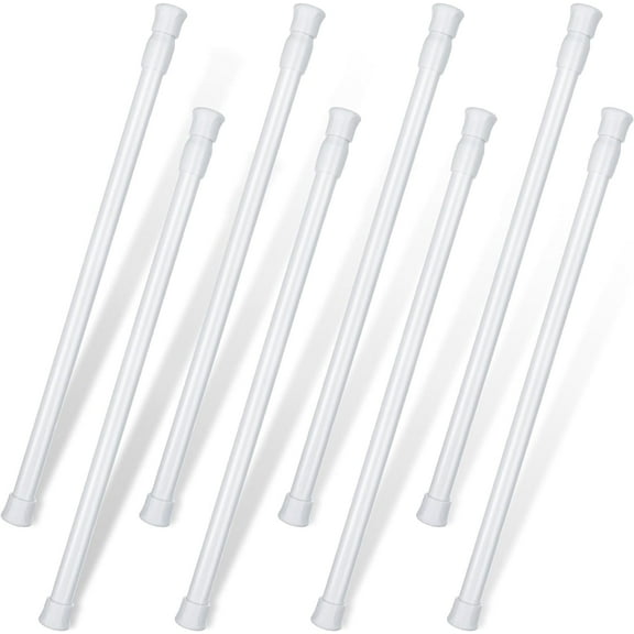Qenwkxz 6PCS Window Security Bar, 15.7''-27.5'' Tension Rods, Sliding Door Security Bar, Diameter Window Safety Lock Bar with Rubber Tips for Bathroom Cupboards (White)