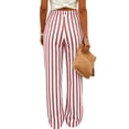 thumbnail image 4 of Mifsaly Striped Linen Pants Women High Waisted Wide Leg Summer Pant Lightweight Loose Fit Casual Beach Vacation Outfits with Pockets 2026 Pink,XL, 4 of 8