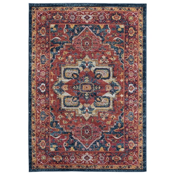 Designer Home Moldiv Area Rug 1815 30333 Arubia Brick Petals Bulbs 7' 10" x 10' 6" Rectangle